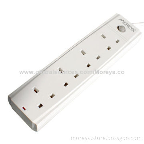 British standard power strip with 5 sockets outlets, extension cable and surge&overload protection